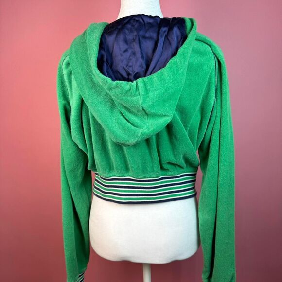 Rare vintage Y2K early 2000s BeBe green sporty embellished bling hoodie - Picture 4 of 8
